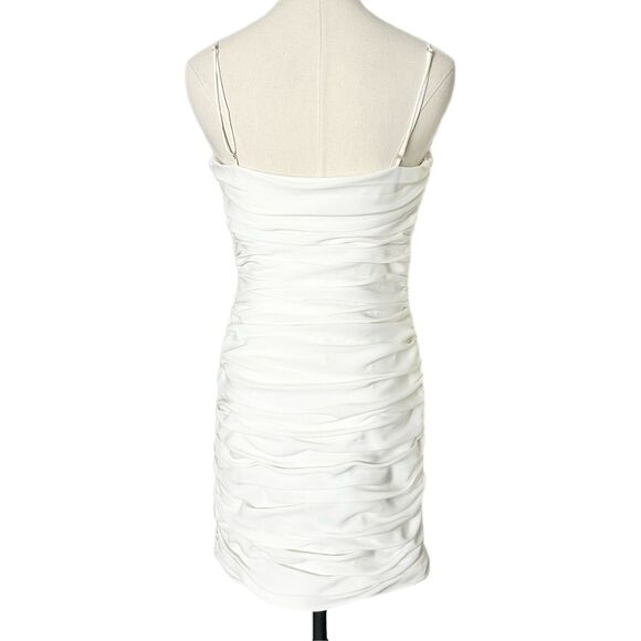 Cinq a Sept Vance Ruched Mini Dress in White Size 8 wedding bride - Picture 4 of 6